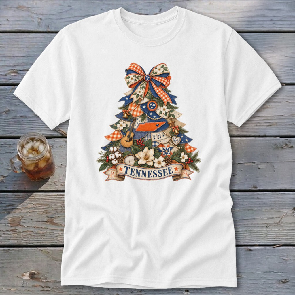 Tennessee Faux Patchwork Christmas Tree Classic Tee