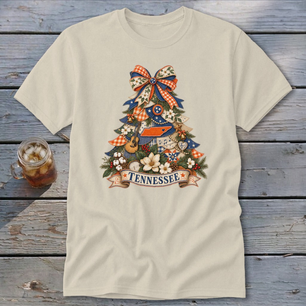 Tennessee Faux Patchwork Christmas Tree Classic Tee