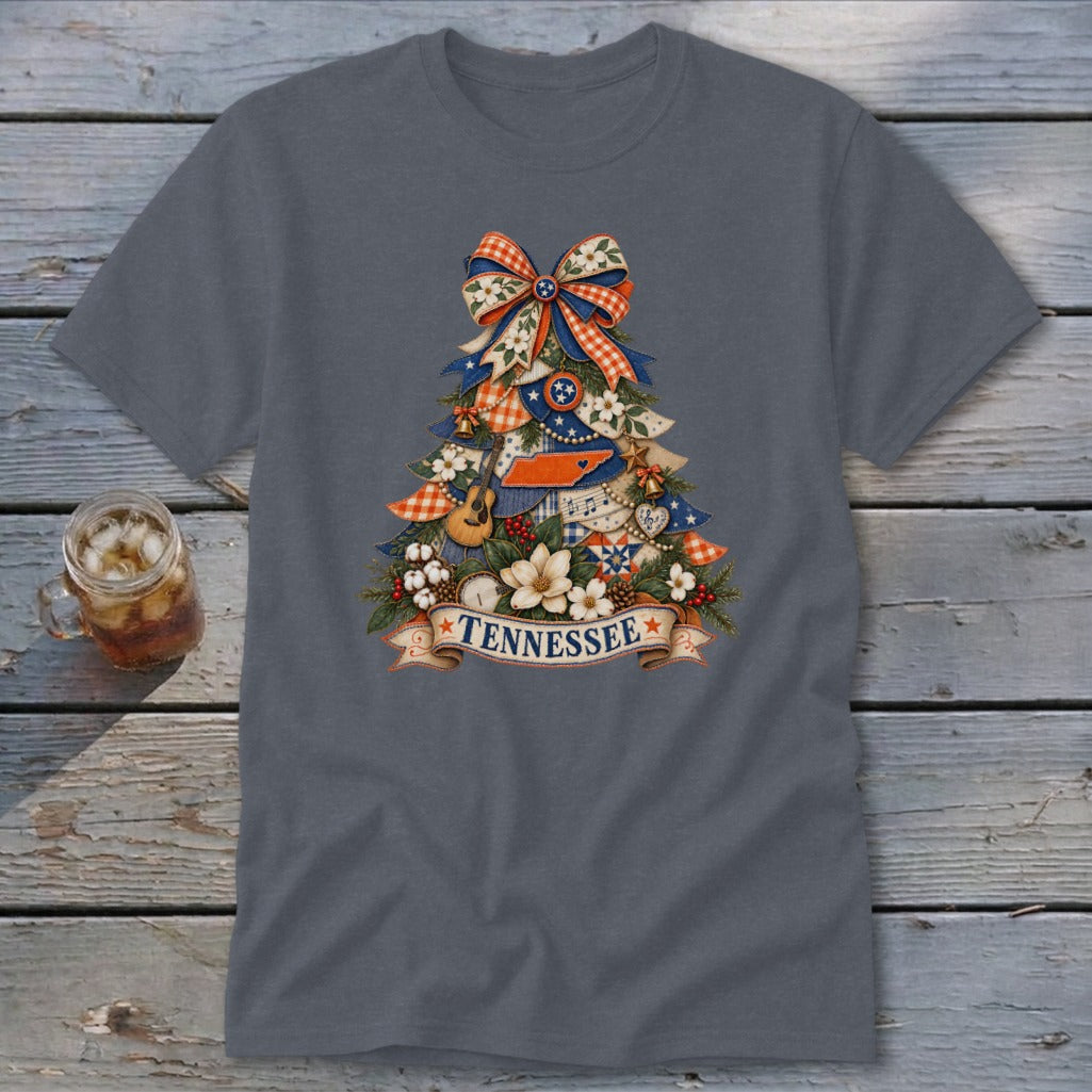 Tennessee Faux Patchwork Christmas Tree Classic Tee