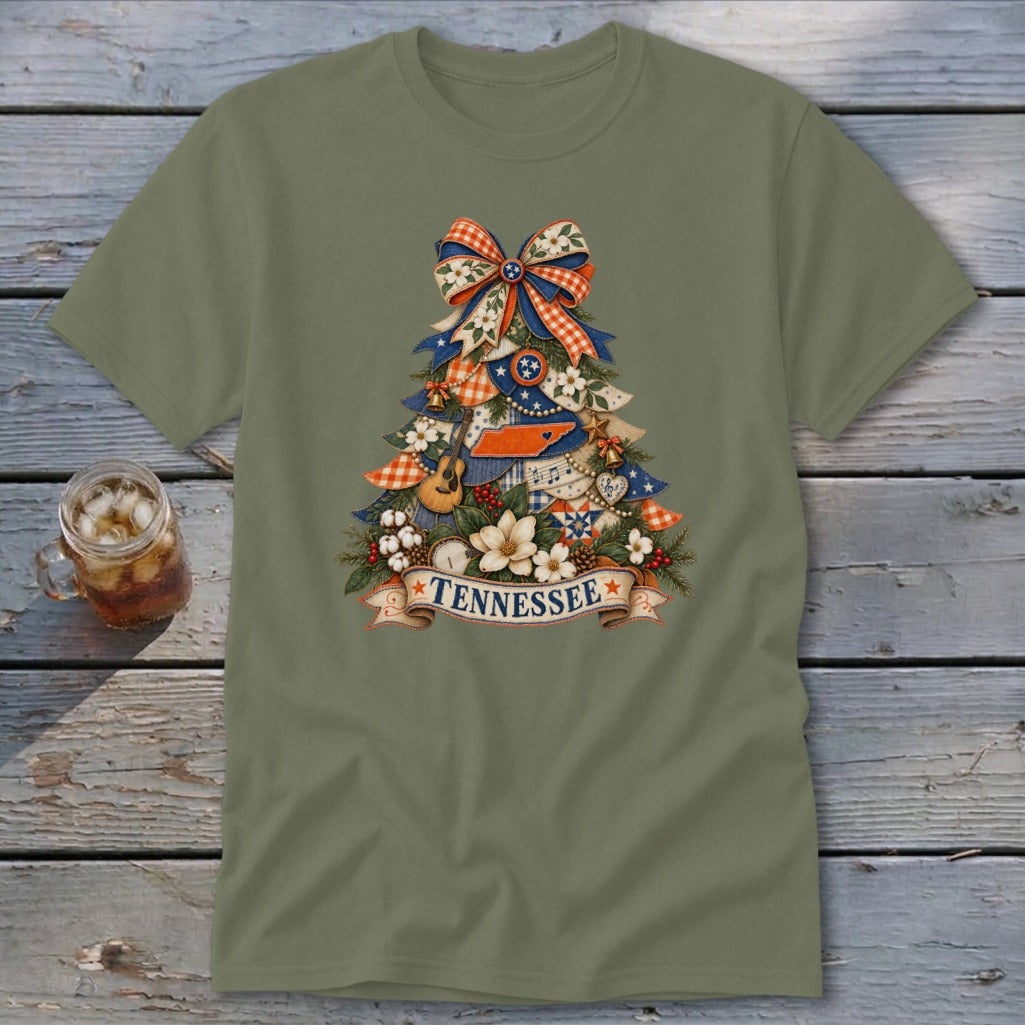 Tennessee Faux Patchwork Christmas Tree Classic Tee