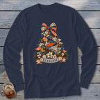 Tennessee Faux Patchwork Christmas Tree Long Sleeve Tee