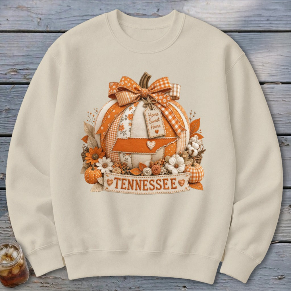 Tennessee Faux Patchwork Pumpkin Sweatshirt