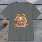 Tennessee Faux Patchwork Pumpkin V-neck