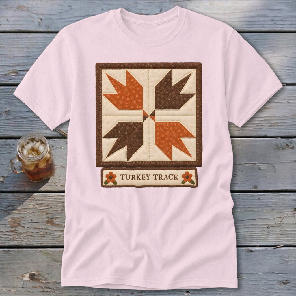 Turkey Track Faux Quilt Block Classic Tee