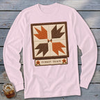 Turkey Track Faux Quilt Block Long Sleeve Tee