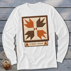Turkey Track Faux Quilt Block Long Sleeve Tee