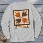 Turkey Track Faux Quilt Block Long Sleeve Tee