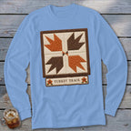 Turkey Track Faux Quilt Block Long Sleeve Tee