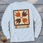 Turkey Track Faux Quilt Block Long Sleeve Tee