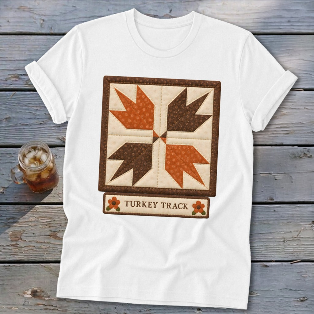 Turkey Track Faux Quilt Block Softstyle Tee