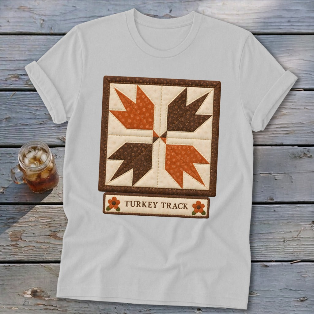 Turkey Track Faux Quilt Block Softstyle Tee