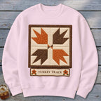 Turkey Track Faux Quilt Block Sweatshirt