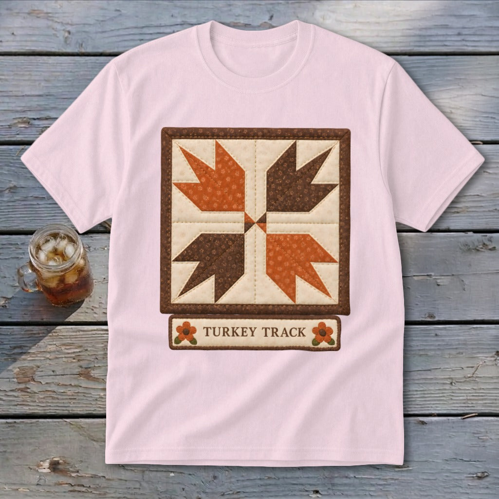 Turkey Track Faux Quilt Block Youth Tee