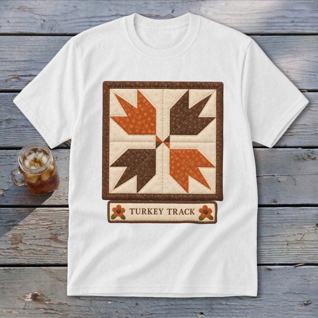 Turkey Track Faux Quilt Block Youth Tee