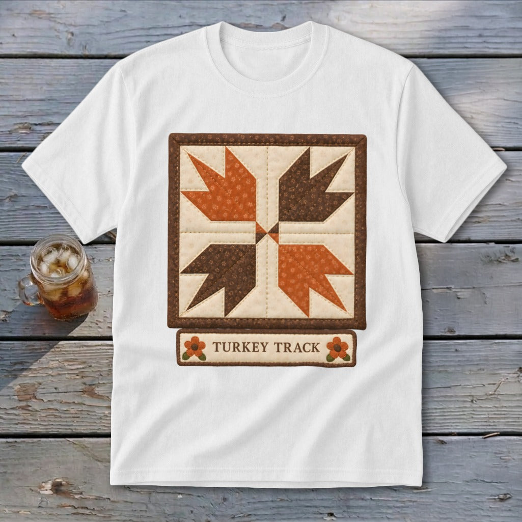 Turkey Track Faux Quilt Block Youth Tee