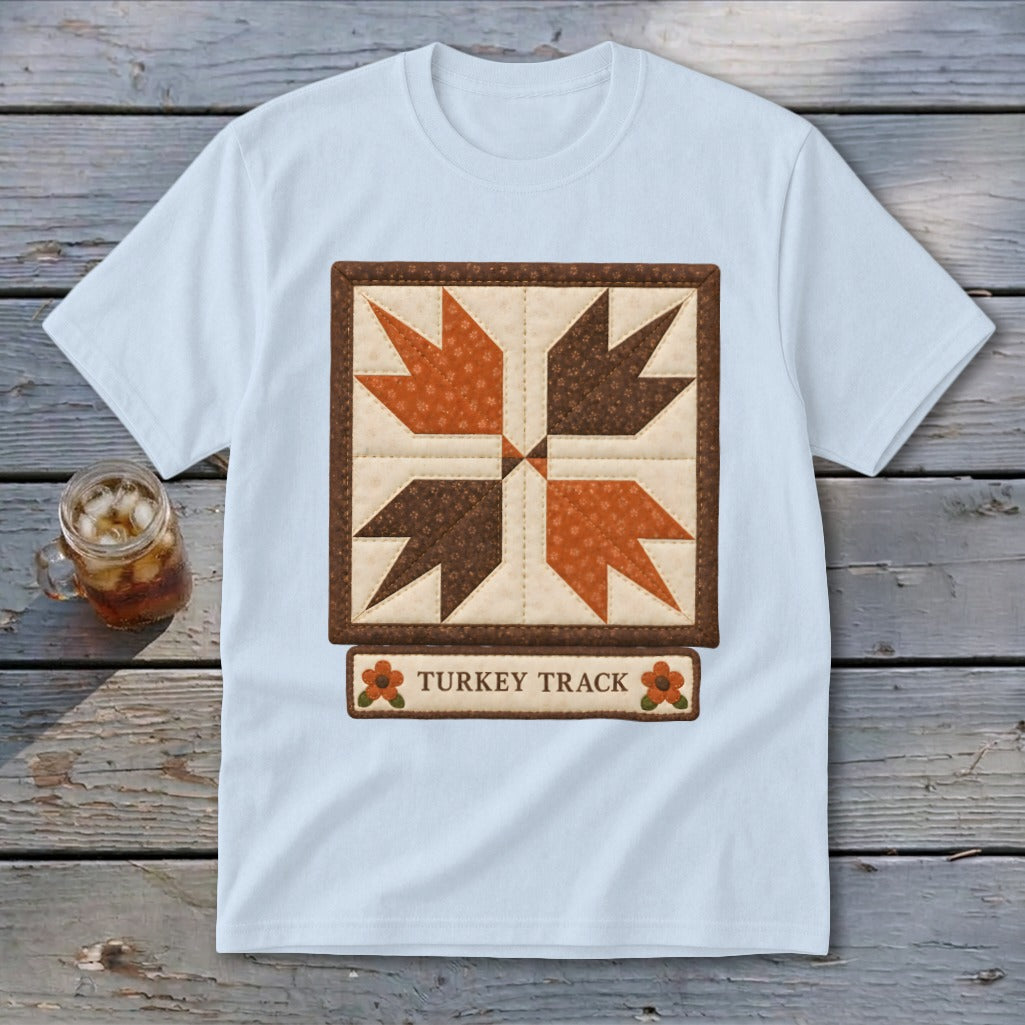 Turkey Track Faux Quilt Block Youth Tee