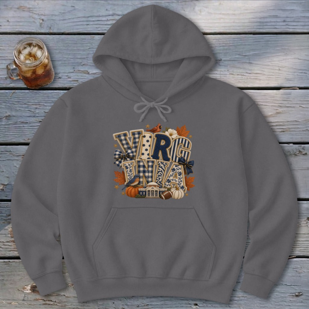 Virginia Faux Chenille Fall Patch Hoodie