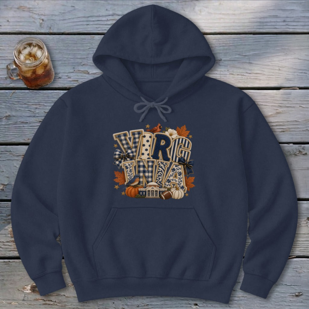 Virginia Faux Chenille Fall Patch Hoodie