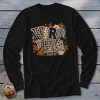 Virginia Faux Chenille Fall Patch Long Sleeve Tee