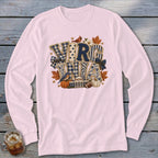 Virginia Faux Chenille Fall Patch Long Sleeve Tee