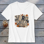 Virginia Faux Chenille Fall Patch V-neck