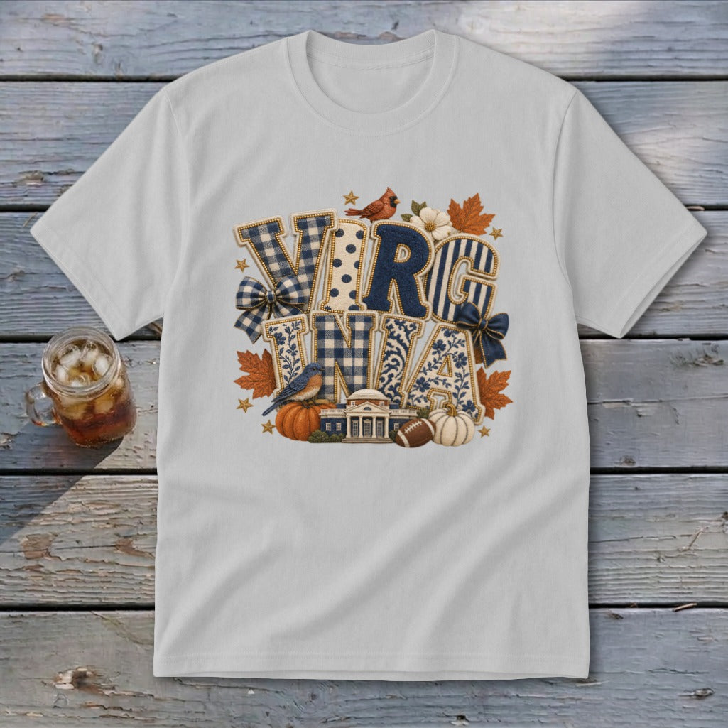 Virginia Faux Chenille Fall Patch Youth Tee