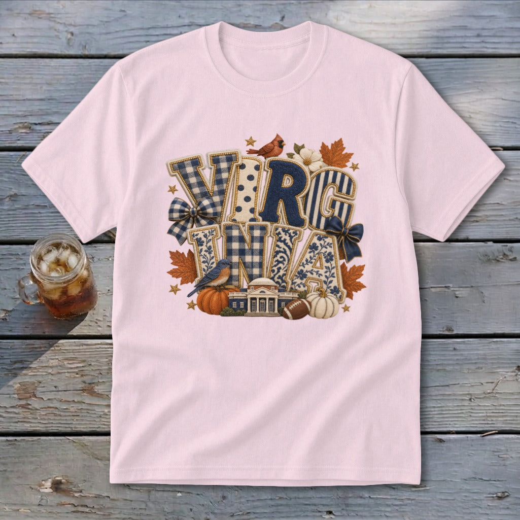 Virginia Faux Chenille Fall Patch Youth Tee