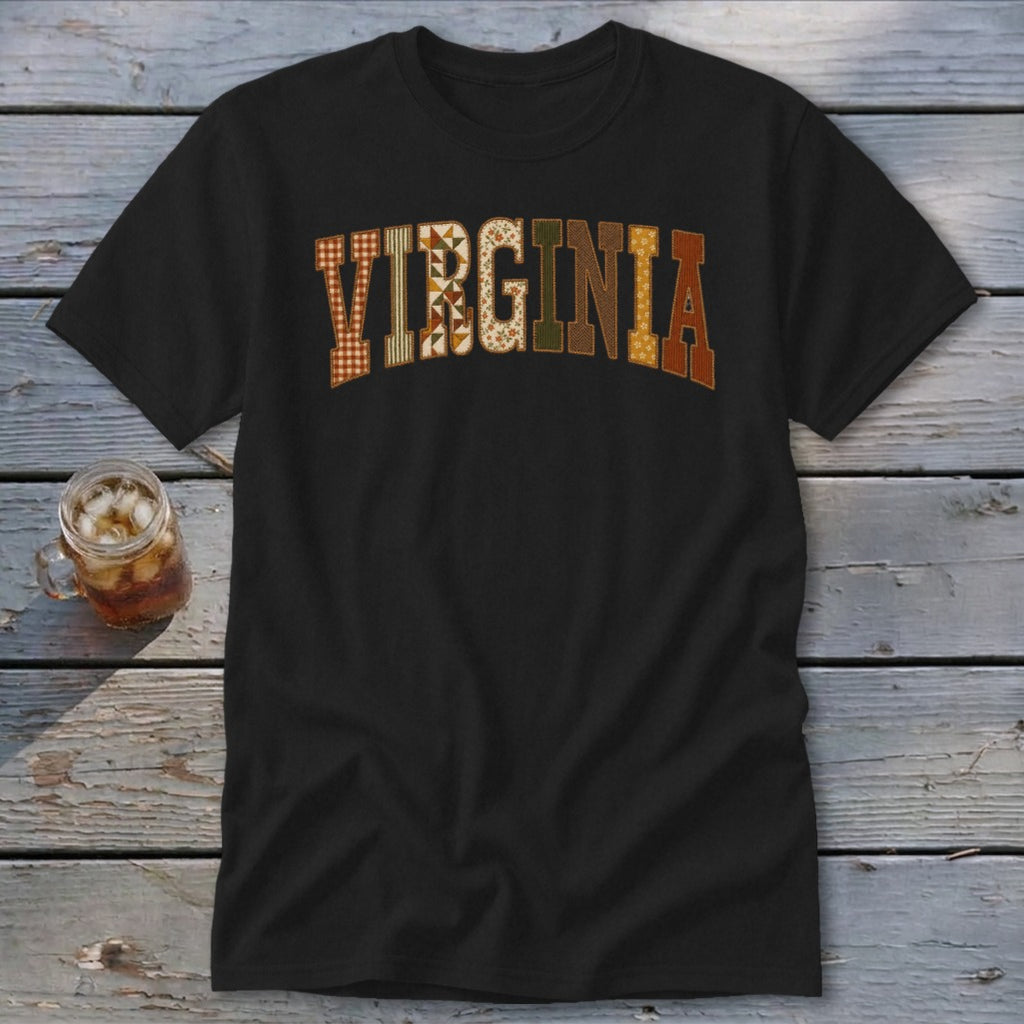 Virginia Faux Embroidery Letters Classic Tee