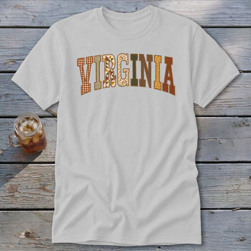 Virginia Faux Embroidery Letters Classic Tee