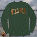 Virginia Faux Embroidery Letters Long Sleeve Tee