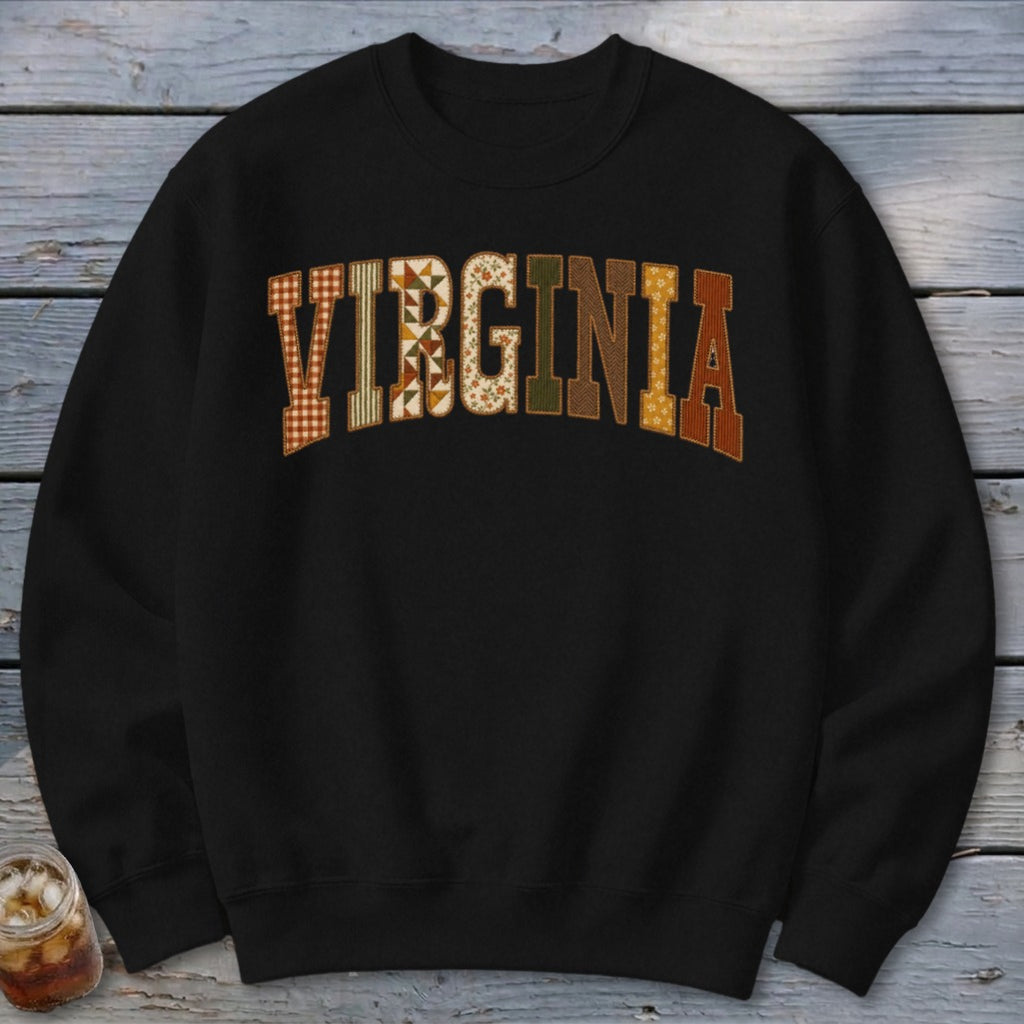 Virginia Faux Embroidery Letters Sweatshirt