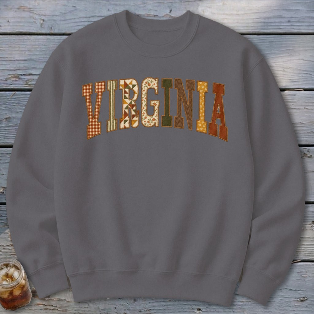 Virginia Faux Embroidery Letters Sweatshirt