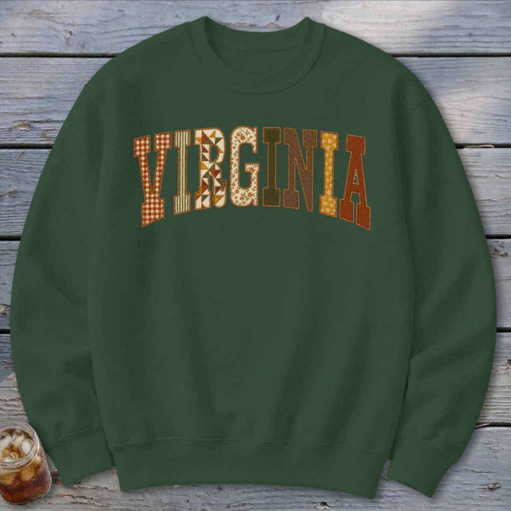 Virginia Faux Embroidery Letters Sweatshirt