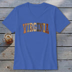 Virginia Faux Embroidery Letters V-neck
