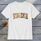 Virginia Faux Embroidery Letters V-neck