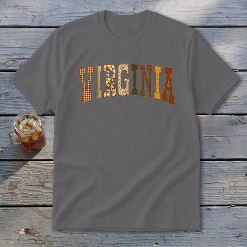 Virginia Faux Embroidery Letters Youth Tee