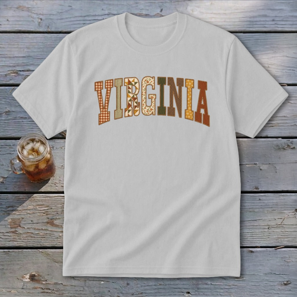 Virginia Faux Embroidery Letters Youth Tee