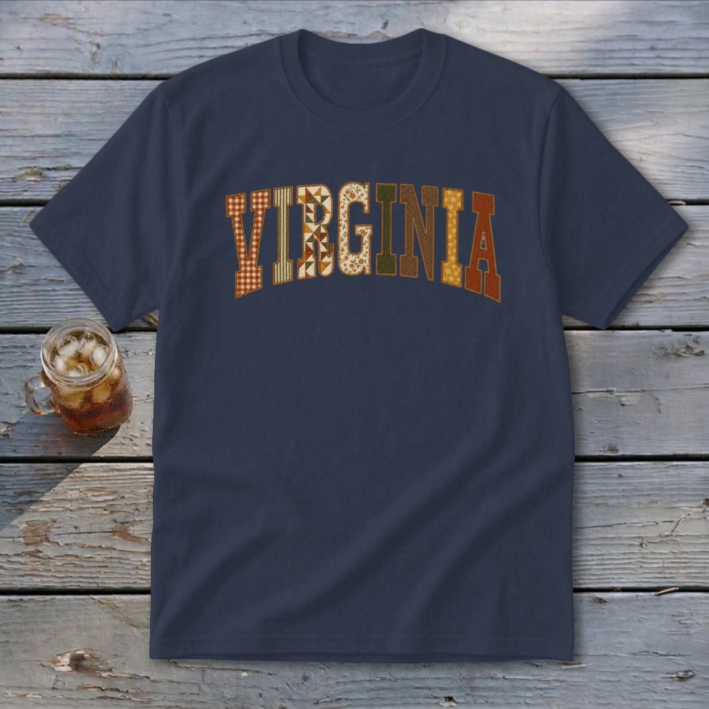 Virginia Faux Embroidery Letters Youth Tee