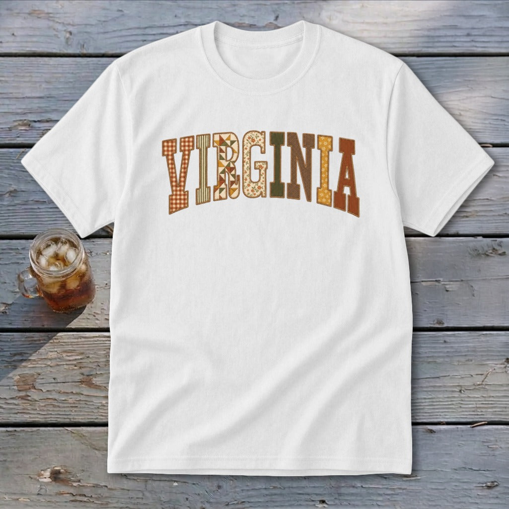 Virginia Faux Embroidery Letters Youth Tee
