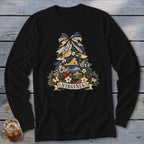 Virginia Faux Patchwork Christmas Tree Long Sleeve Tee