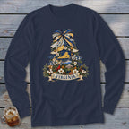 Virginia Faux Patchwork Christmas Tree Long Sleeve Tee