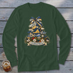 Virginia Faux Patchwork Christmas Tree Long Sleeve Tee