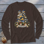 Virginia Faux Patchwork Christmas Tree Long Sleeve Tee