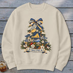 Virginia Faux Patchwork Christmas Tree Sweatshirt