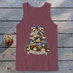 Virginia Faux Patchwork Christmas Tree Tank Top