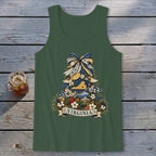 Virginia Faux Patchwork Christmas Tree Tank Top