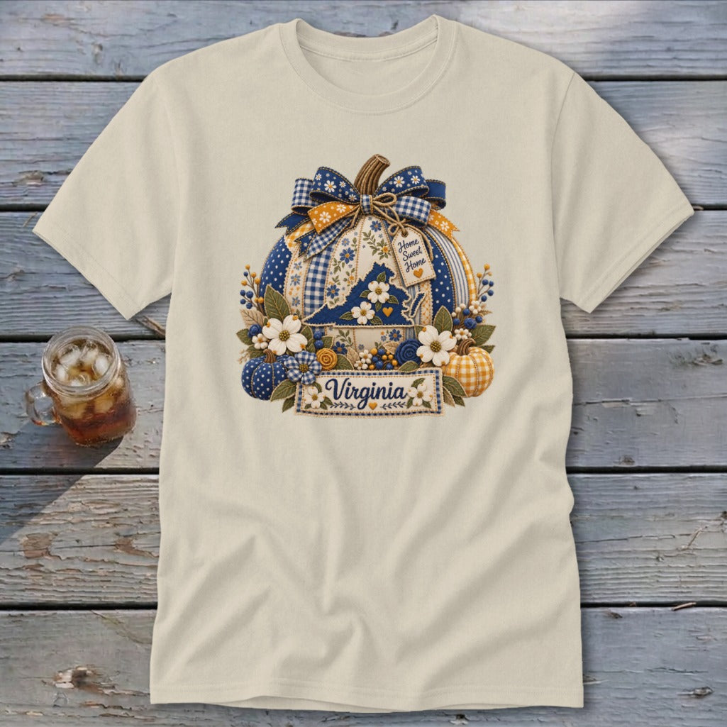Virginia Faux Patchwork Pumpkin Classic Tee
