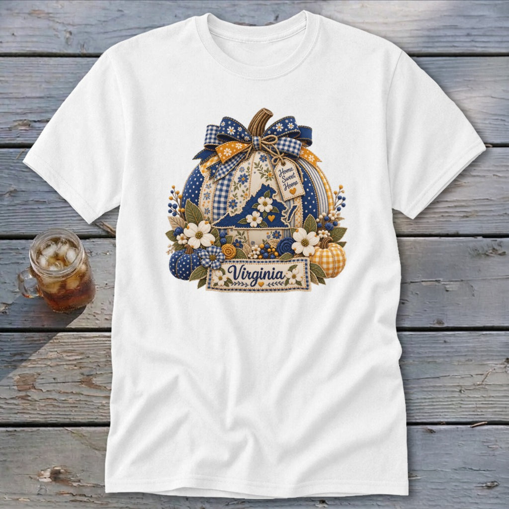 Virginia Faux Patchwork Pumpkin Classic Tee