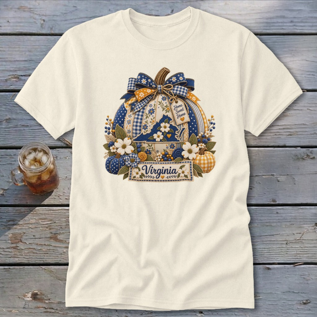 Virginia Faux Patchwork Pumpkin Classic Tee