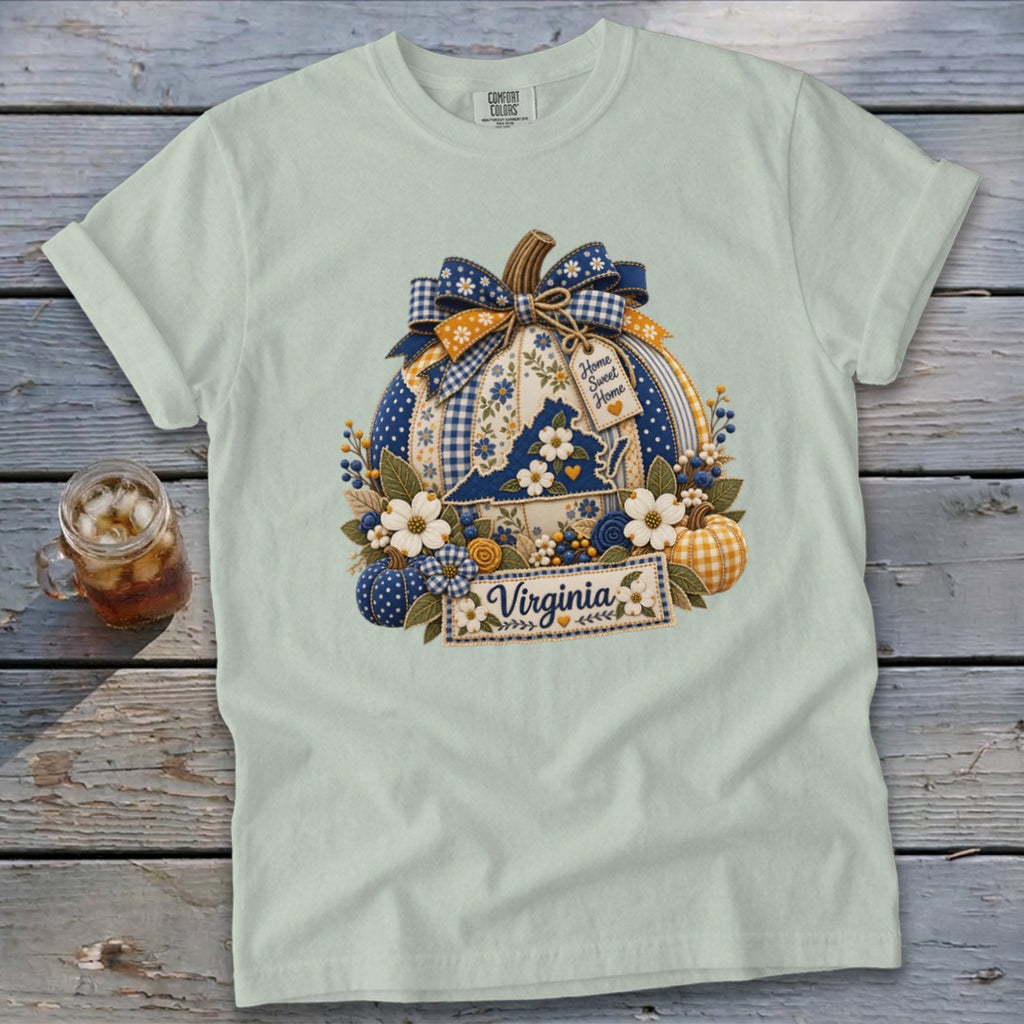 Virginia Faux Patchwork Pumpkin Signature Tee
